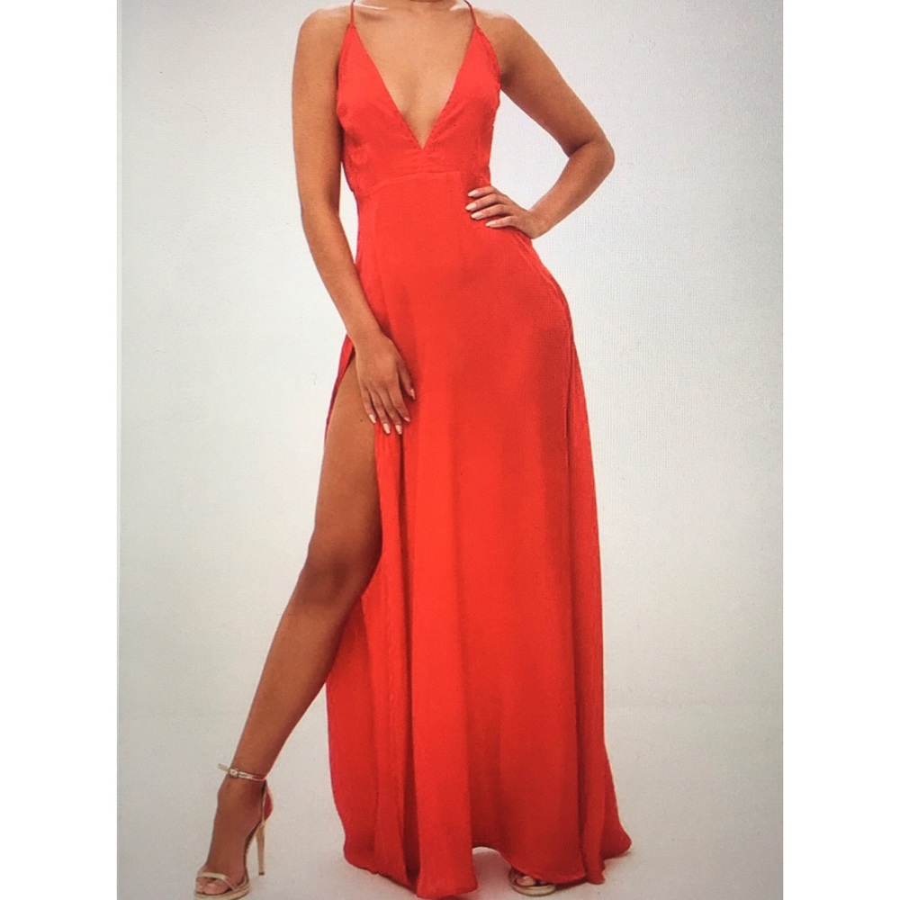 PLT Red strappy maxi dress